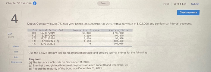  Chapter 10 Exercise Seved Help Save & Exit Submit Check my