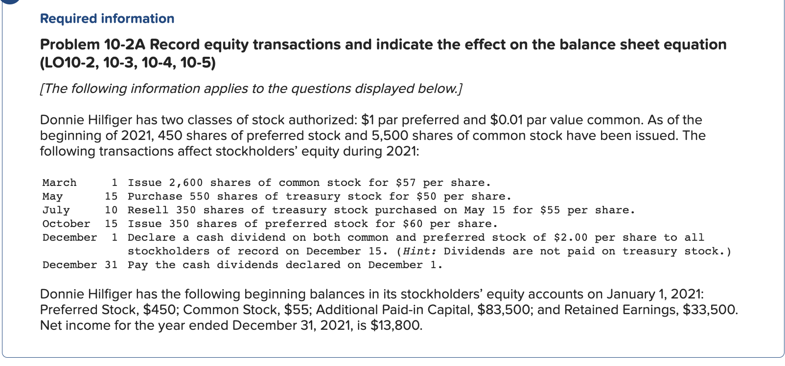 Please work on Part 2. With the information provided Required information