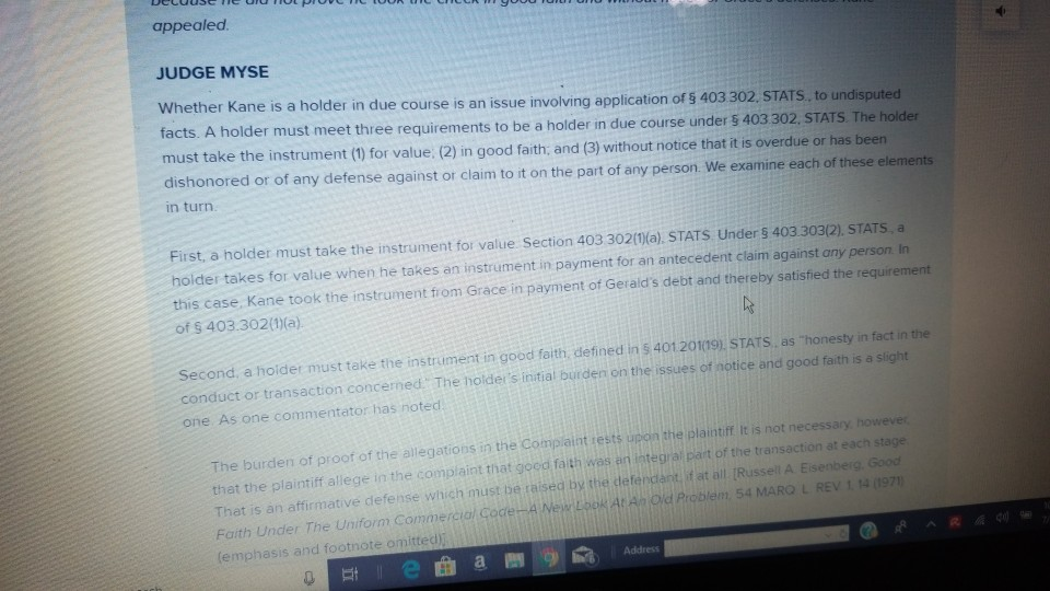 Case 27-2, Kane vs. Kroll, on page 607, and discuss the following: