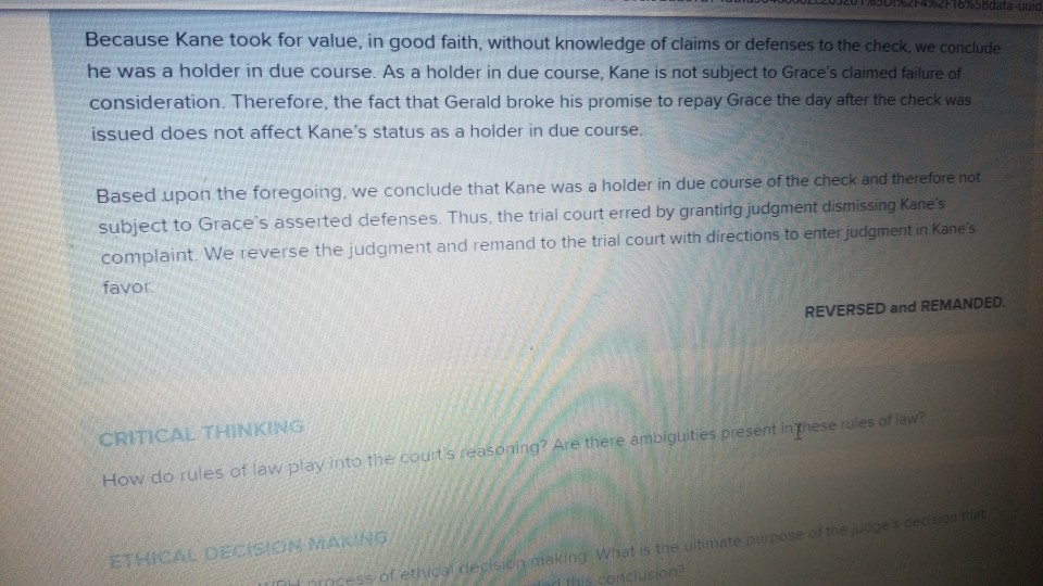 How do rules of law play into the court's reasoning? Are there