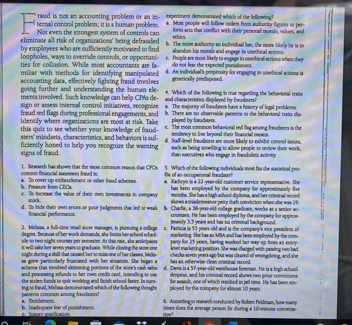 Uploaded Number Article Take-A-Way Example The most common reason that CFO's commit
