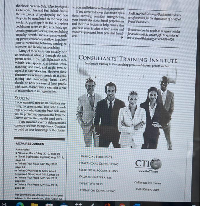 many times the Client (or others) will ask you questions about Fraud