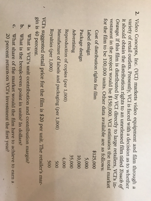  What is unit variable cost in this problem ? How to