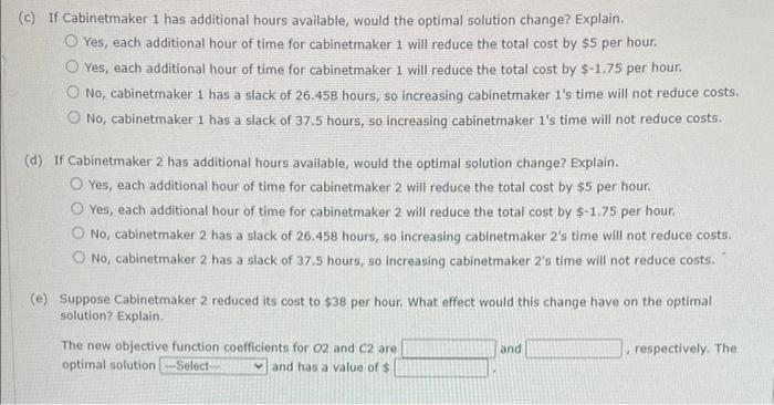 a large backlog of orders for oak and cherry cabinets, the company