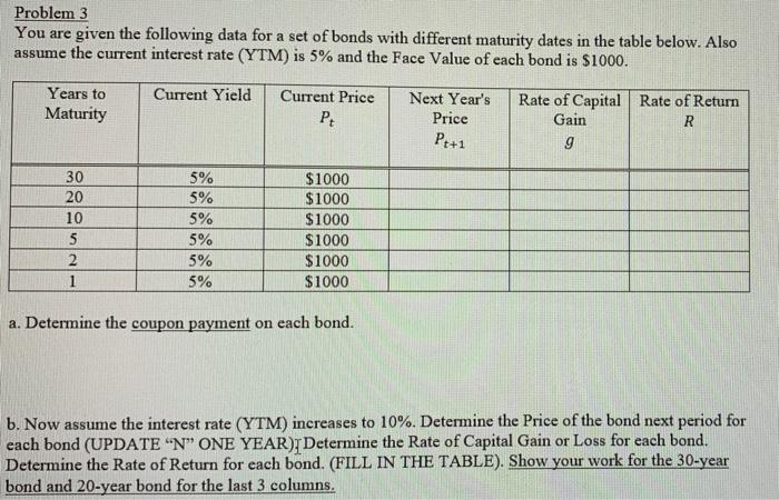Problem 3 You are given the following data for a set