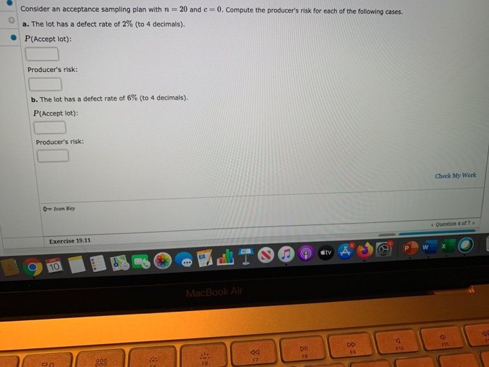  Consider an acceptance sampling plan with n = 20 and C=0.
