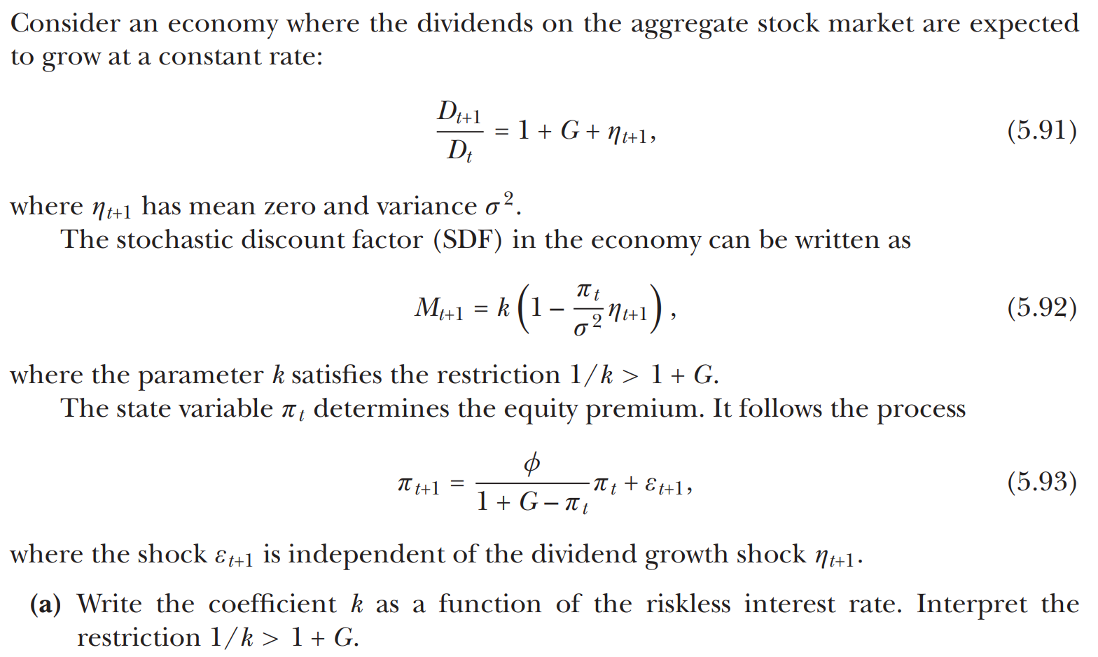 Problem 5.1 A Linearity-Generating Process please answer all questions Consider an economy