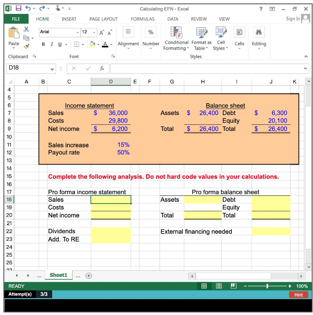 x 5 Calculating EFN- Excel ? FILE HOME INSERT PAGE LAYOUT