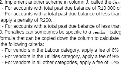  2. Implement another scheme in column J, called the Gra -