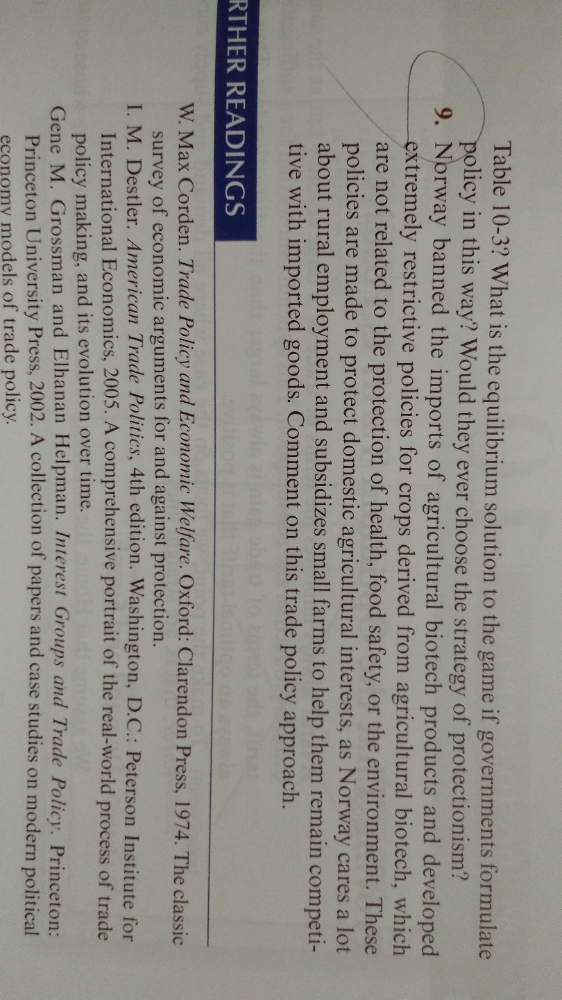  Table 10-3? What is the equilibrium solution to the game if