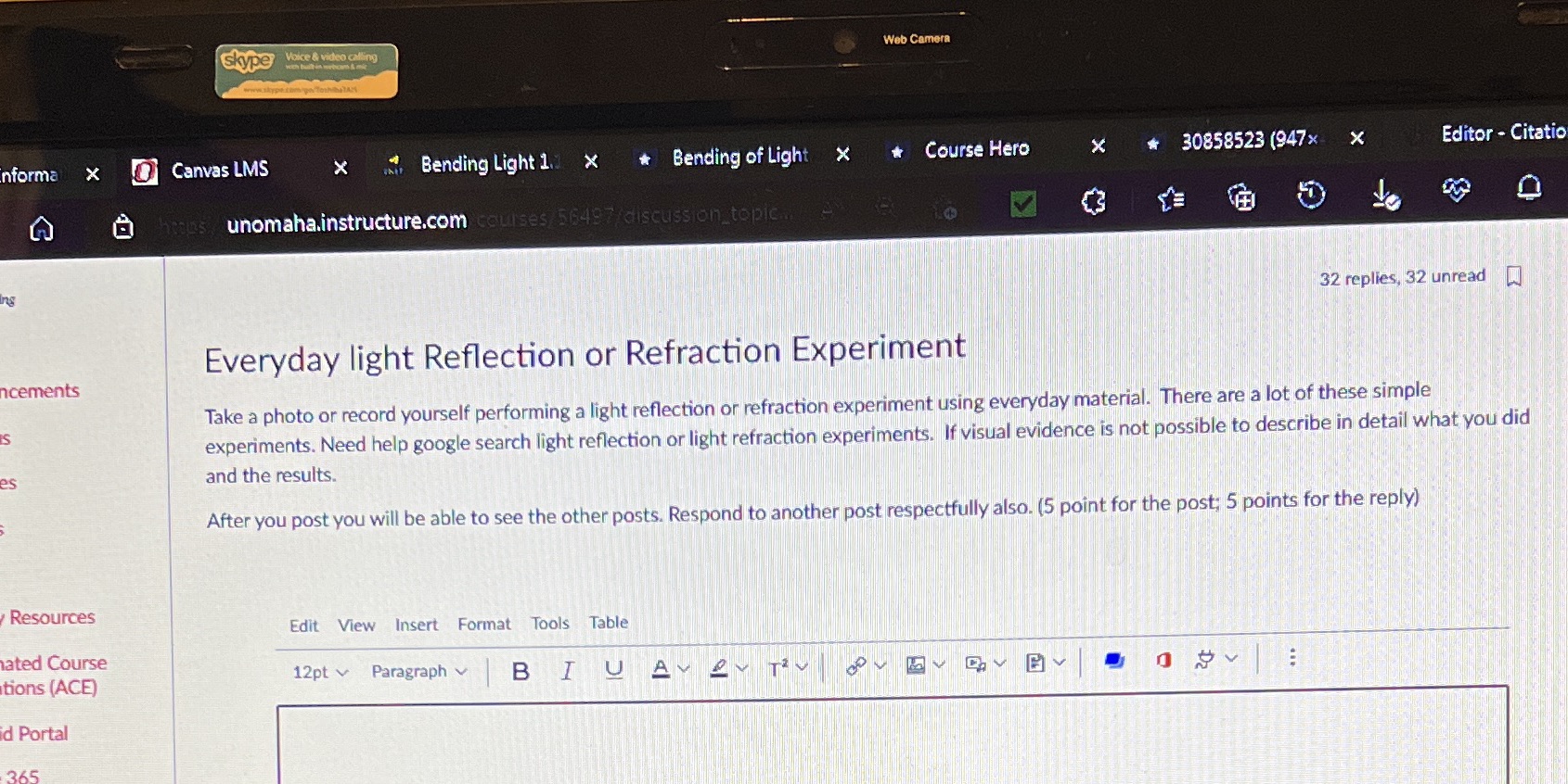 skype Voice & video calling Web Camera nforma x Canvas LMS