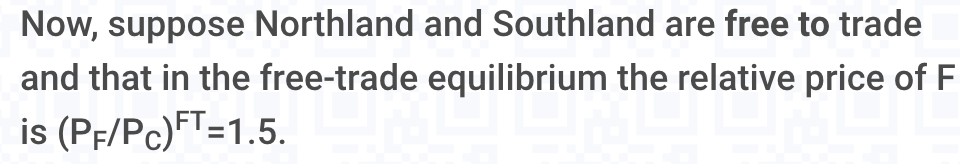(NLD) and Southland (SLD), produce two goods, food (F) and clothes (C)