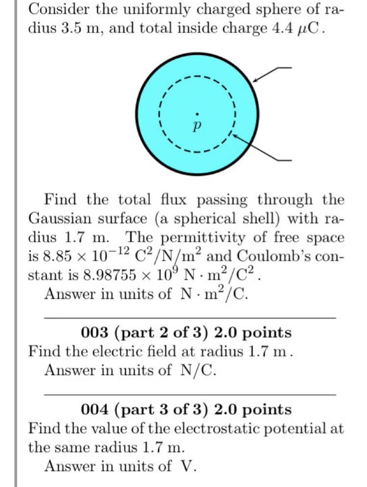 Please explain how to do this Consider the uniformly charged sphere of