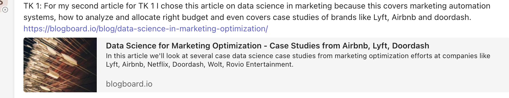 response to this commentthis is the website: https://blogboard.io/blog/data-science-in-marketing-optimization/ TK 1: For my