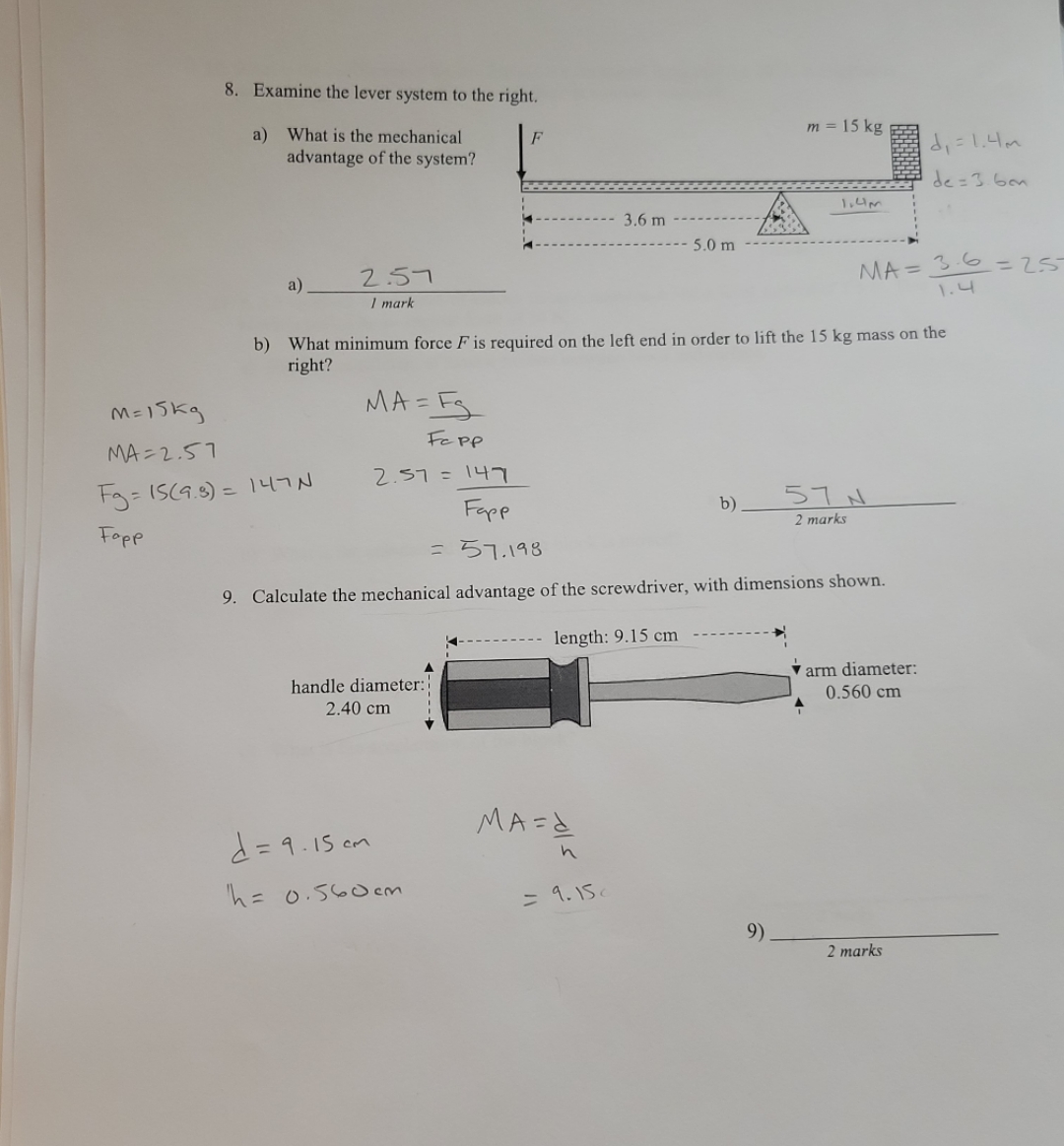 Please double check my work for question 8. For question 9 to