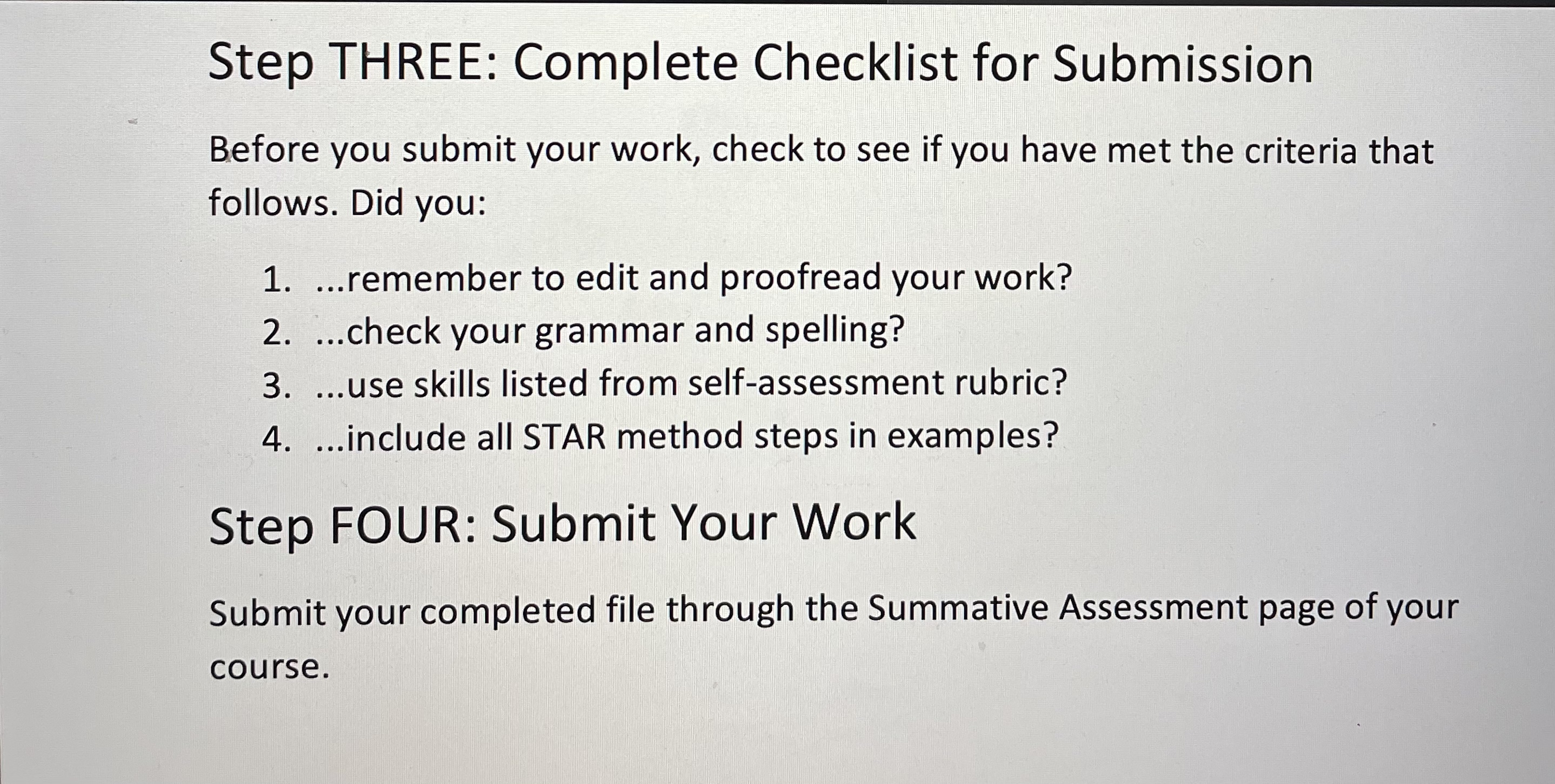 selfassessment rubric you have practiced in a professional or relevant setting that