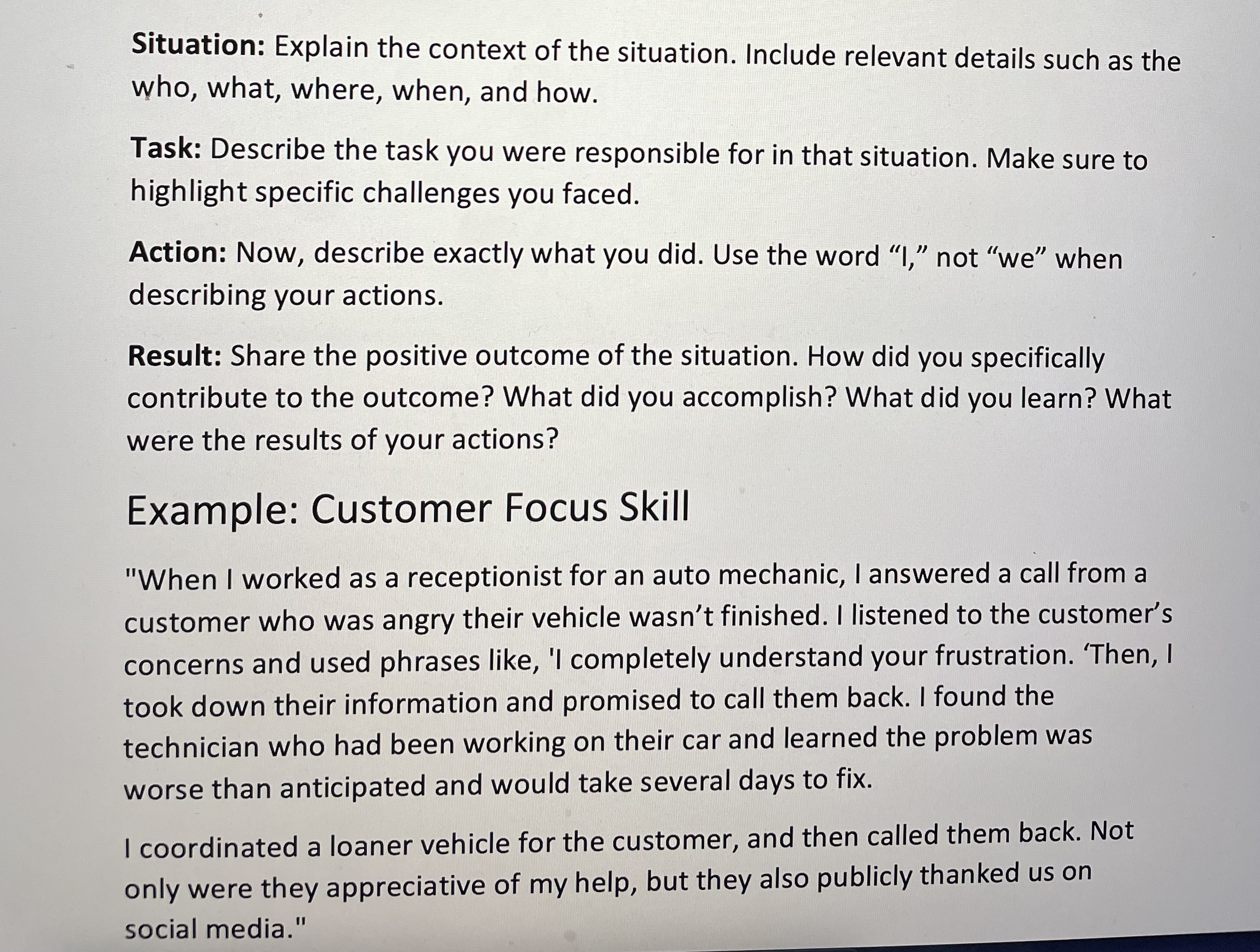 align with your program of study. Using the STAR Method provide a