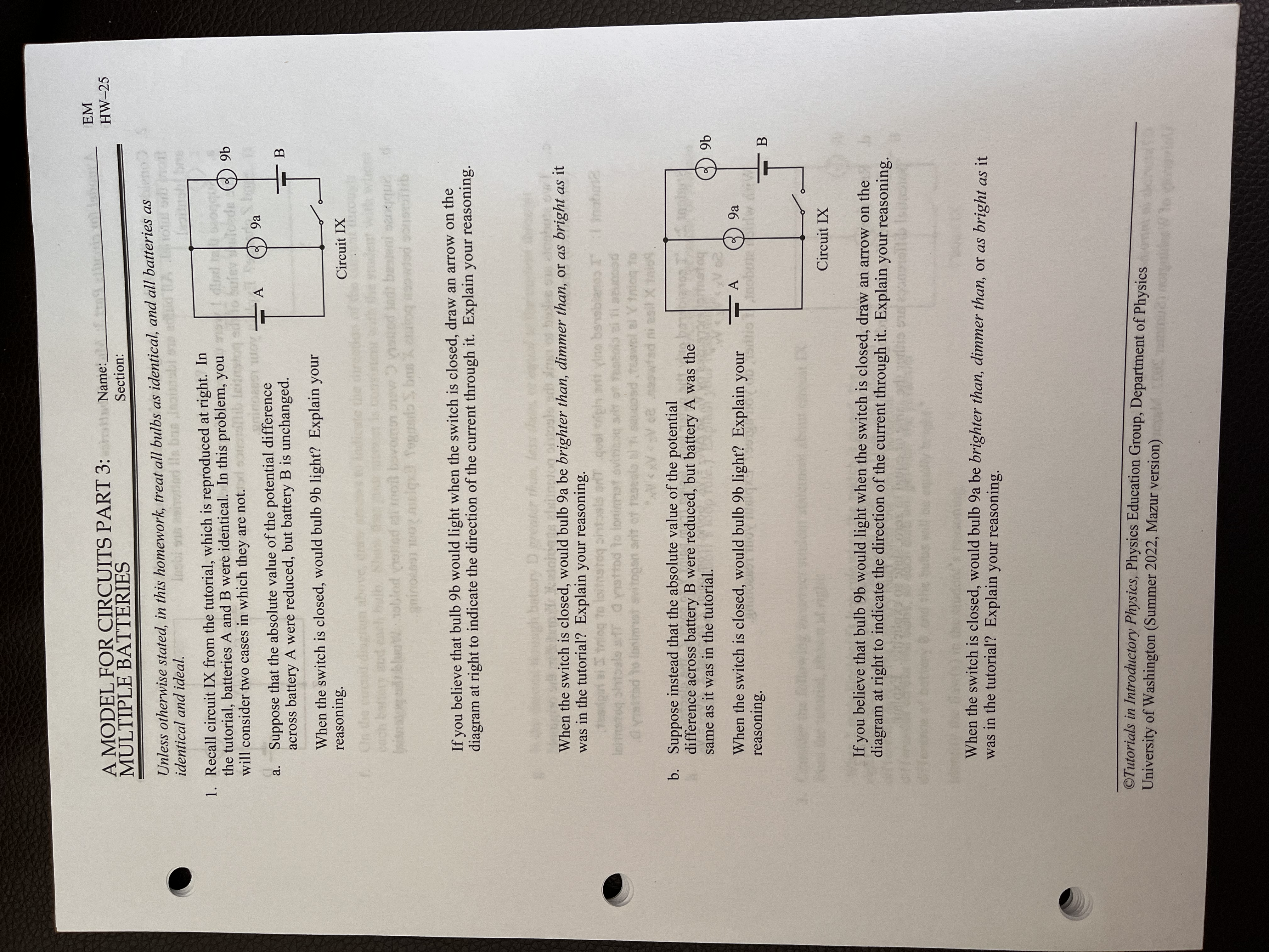 HOOMA HW-26 . Consider the circuit shown at right, which is a
