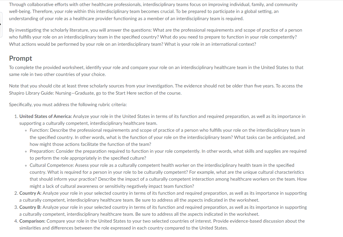 Please help with this paper. The 3 countries I selected are USA,