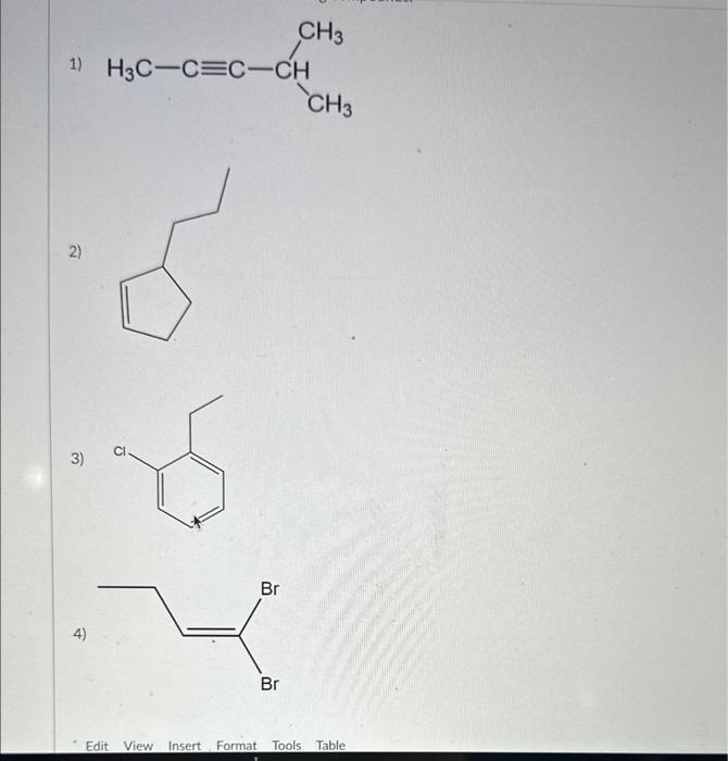Can these be named ? 3) Edit View Insert Format Tools Table