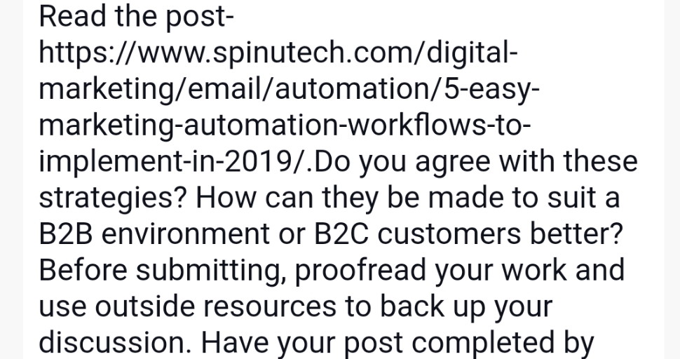 digital marketing Read the post- https://www.spinutech.com/digital- marketing/email/automation/5-easy- marketing-automation-workflows-to- implement-in-2019/.Do you agree with
