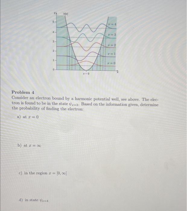  Problem 4 Consider an electron bound by a harmonic potential well,