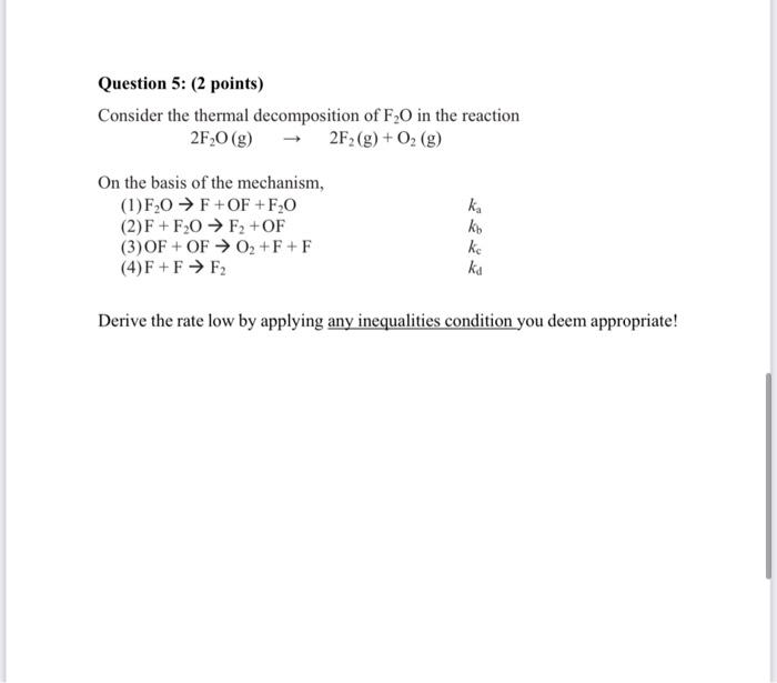 please solve it by steps. Question 5: (2 points) Consider the thermal