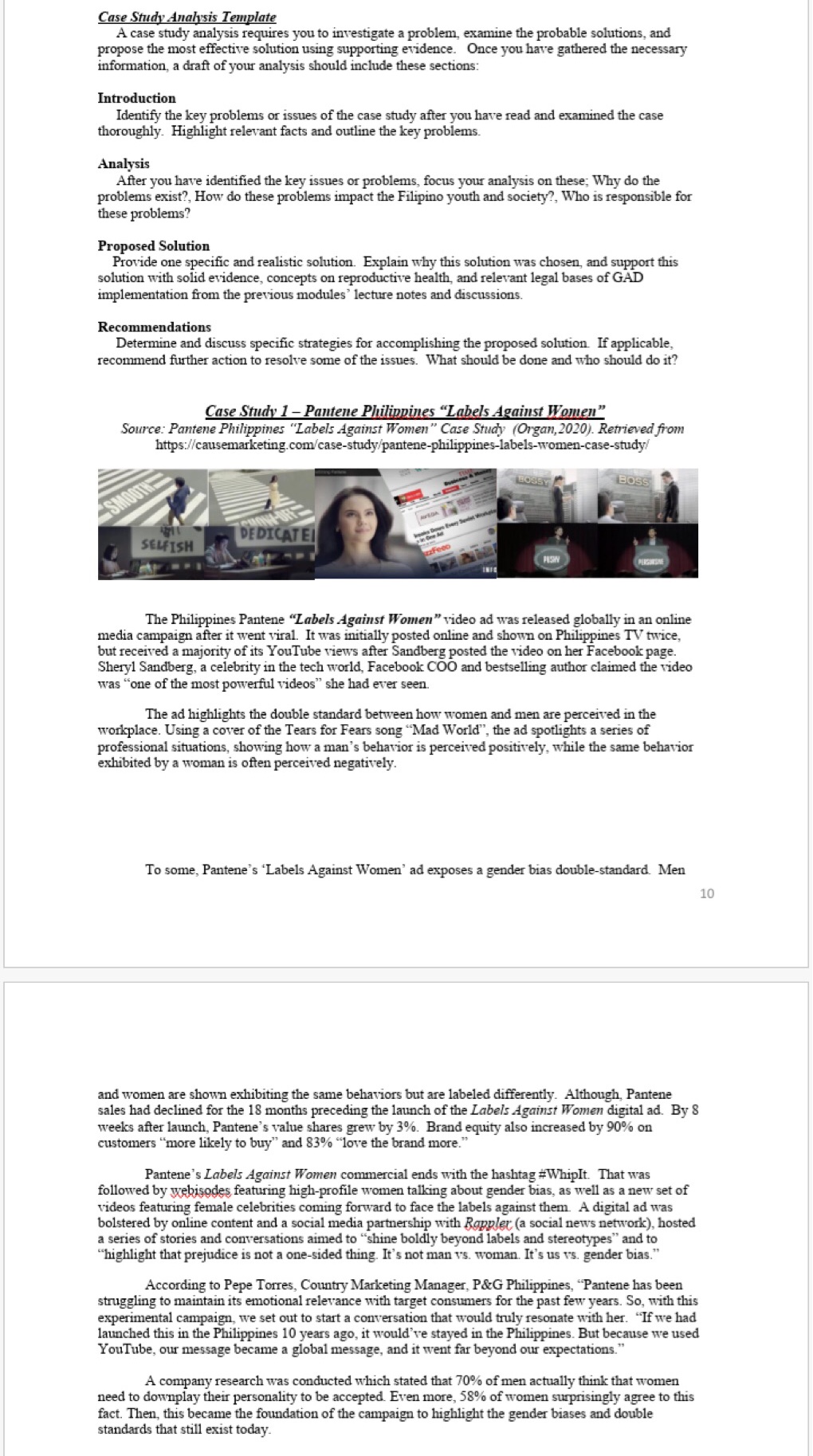 Reference below Case Study Analysis Template A case study analysis requires you