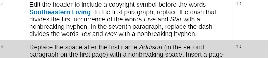 7 Edit the header to include a copyright symbol before the