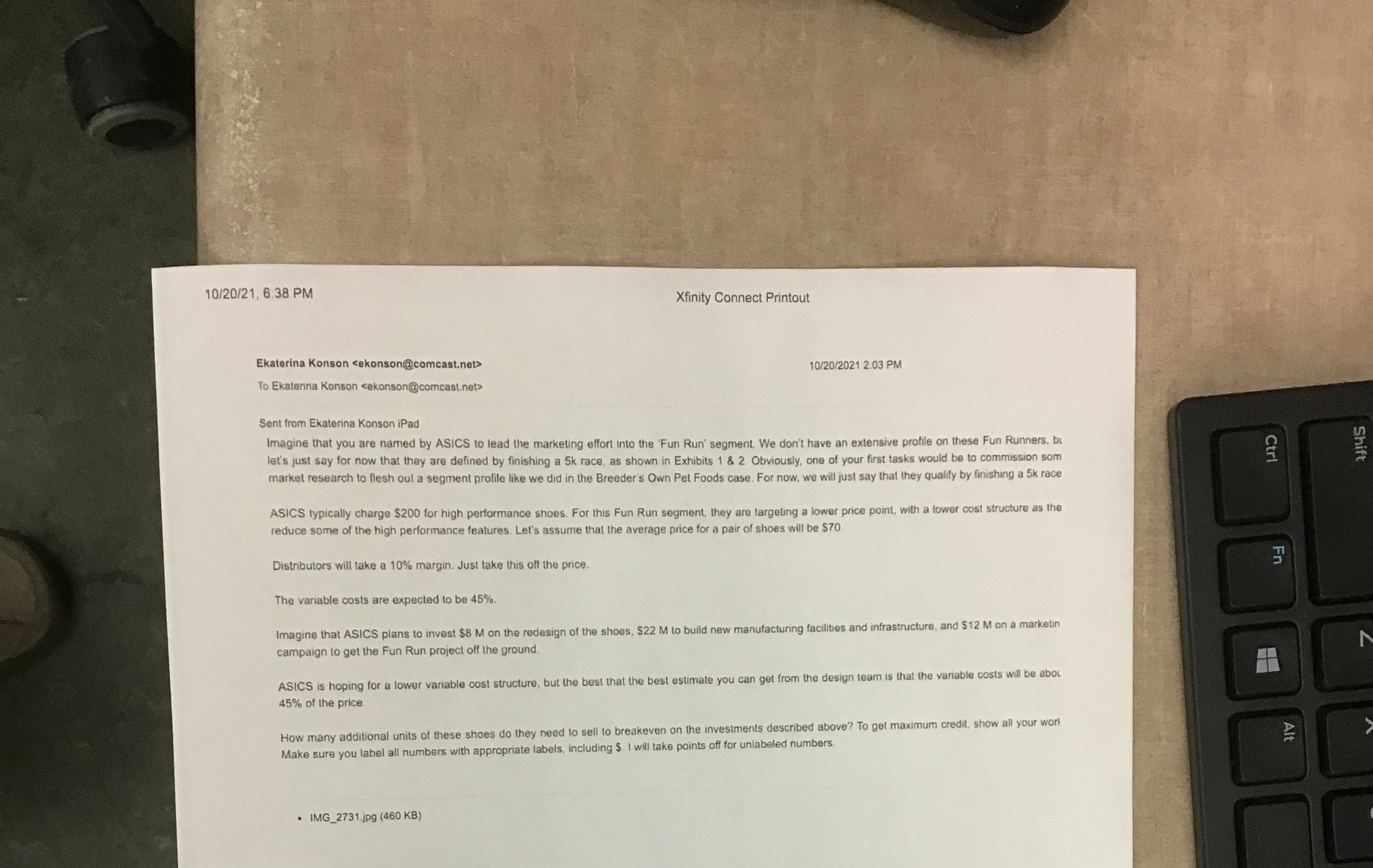 How do you calculate break even in this problem. 10/20/21, 6:38 PM