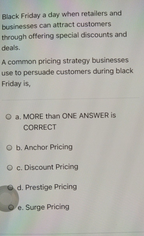 I need answer immediately Black Friday a day when retailers and businesses