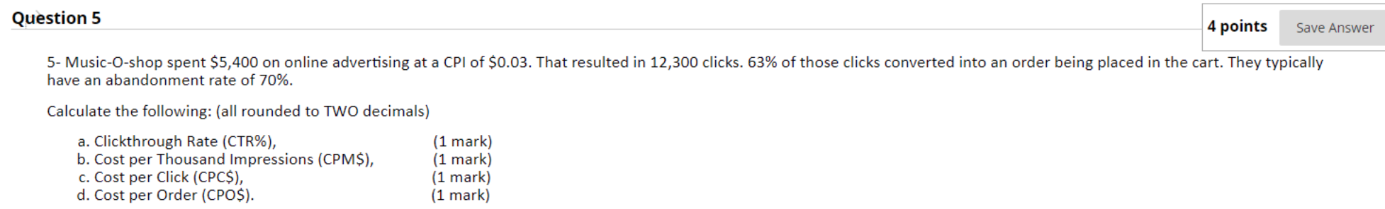 SaveAnswer 4- ABC marketing department was evaluating 3 different plans as shown