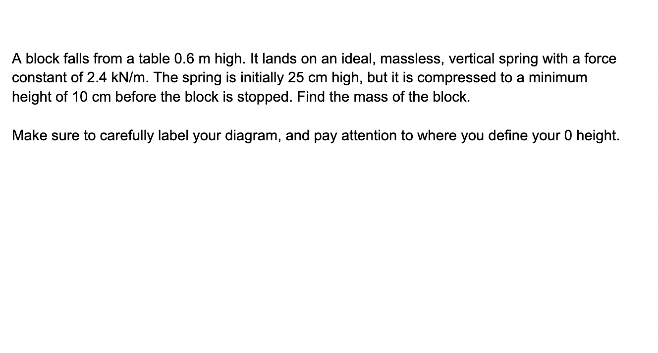  A block falls from a table 0.6 m high. It lands