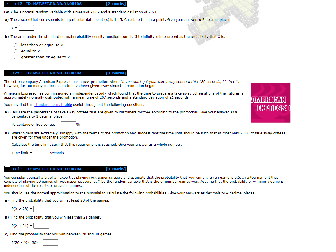  Let X be a normal random variable with a mean of