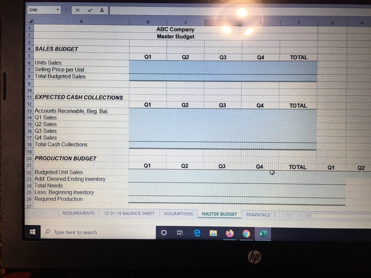 a set of assumptions that can be used to help create the