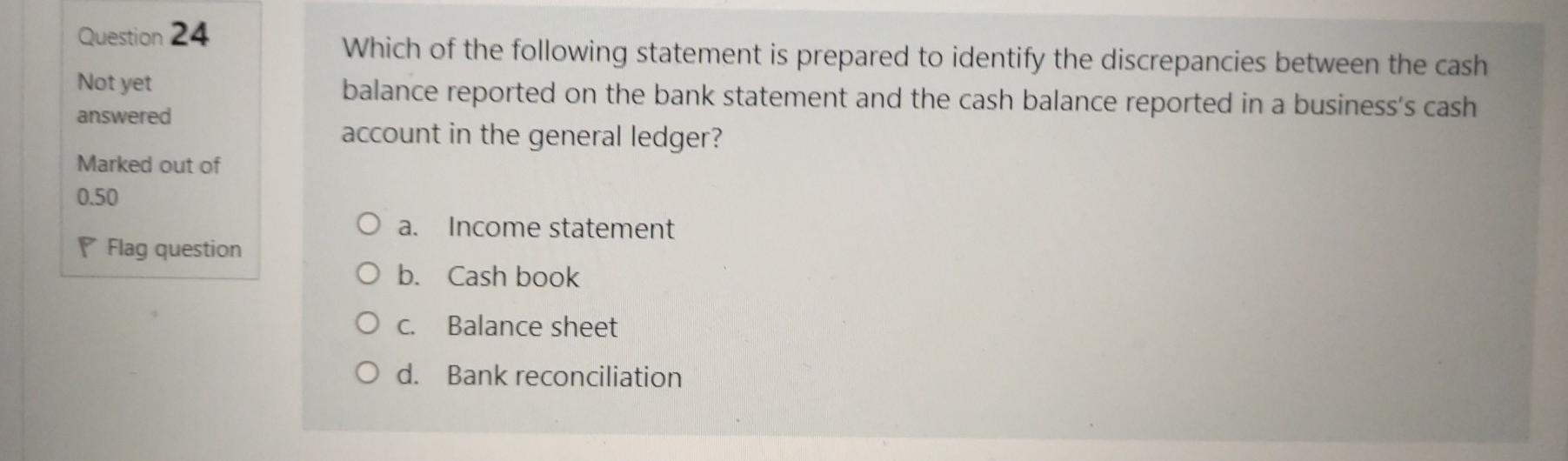 before adding and subtracting the reconciling items It is the balance after