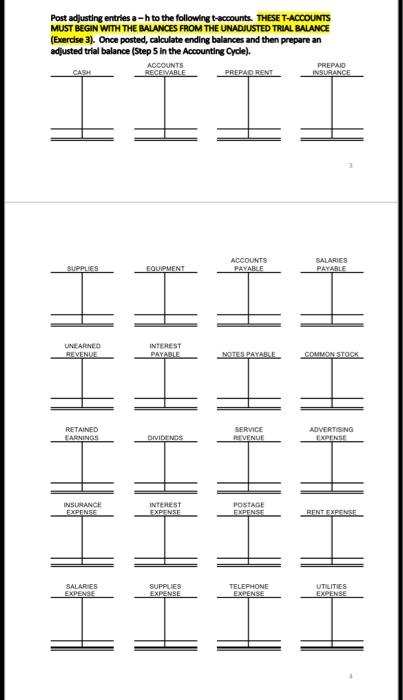 t-accounts (Step 4 in the Accounting Oyde). a. Miller's balance in the