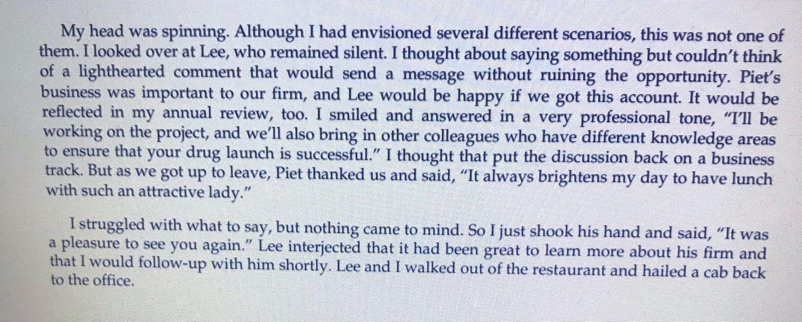 first official business pitch-an exciting moment for me. Lee, my boss, mentor,