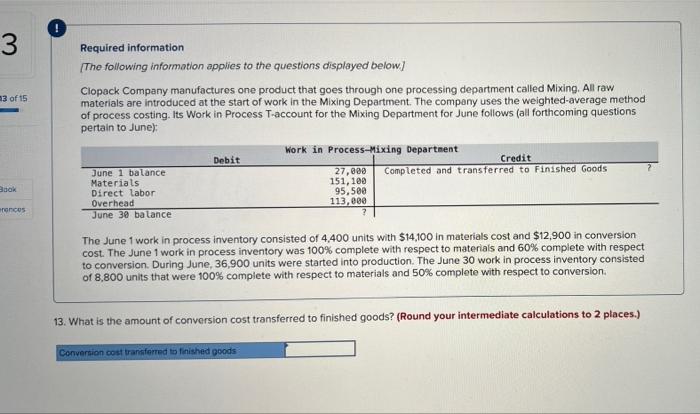 June 1 balance Materials Direct labor Overhead June 30 balance Debit Work