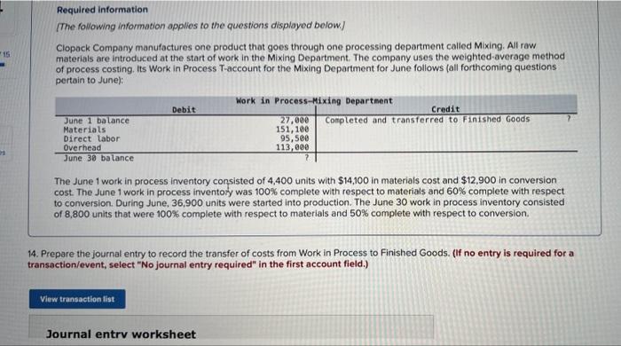 in Process-Mixing Department Total cost of materials 27,000 151, 100 95,500 113,000