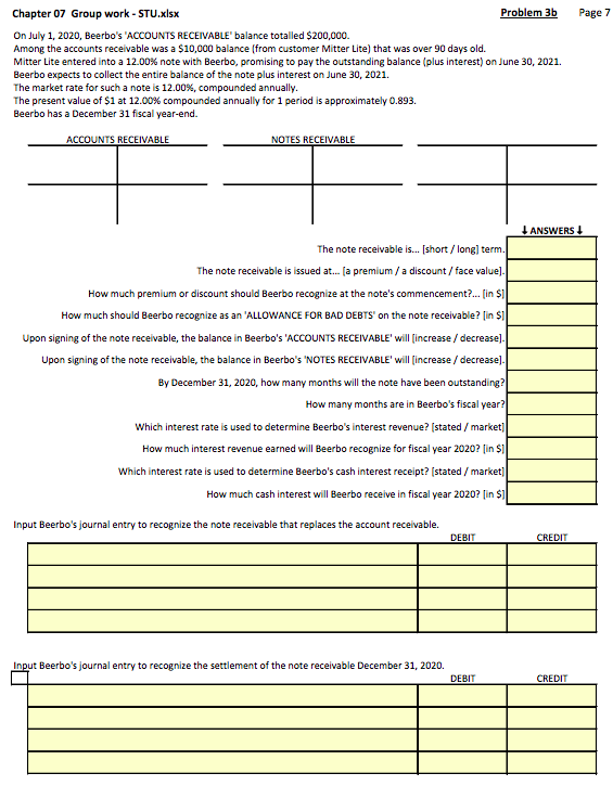 January 1, 2020, Beerbo's 'ACCOUNTS RECEIVABLE' balance totalled $200,000. Among the accounts