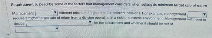 RI. Interpret your results, and offer a recommendation for any division with