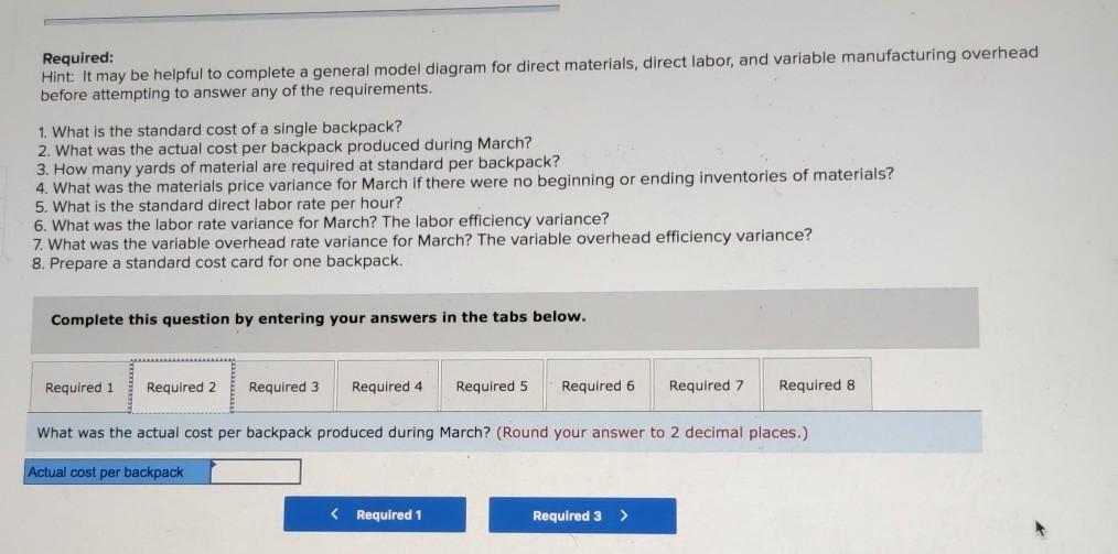 that is popular with college students. Standard variable costs relating to a