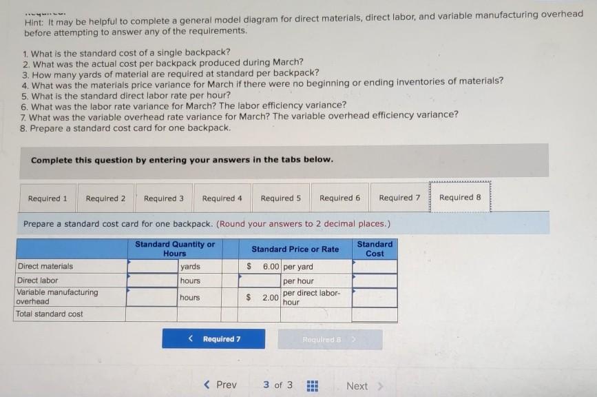were manufactured and sold. Selected information relating to the month's production is