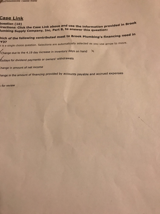  Case Link uestion (10) irections: Click the Case Link above and