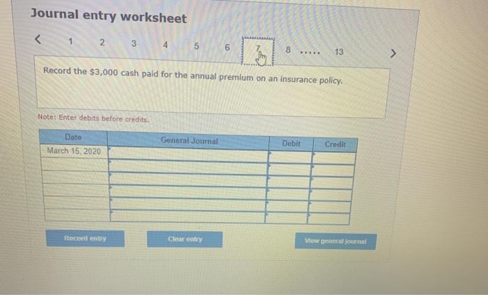 days. 11 Pald the account payable created on March 3. 15 Paid