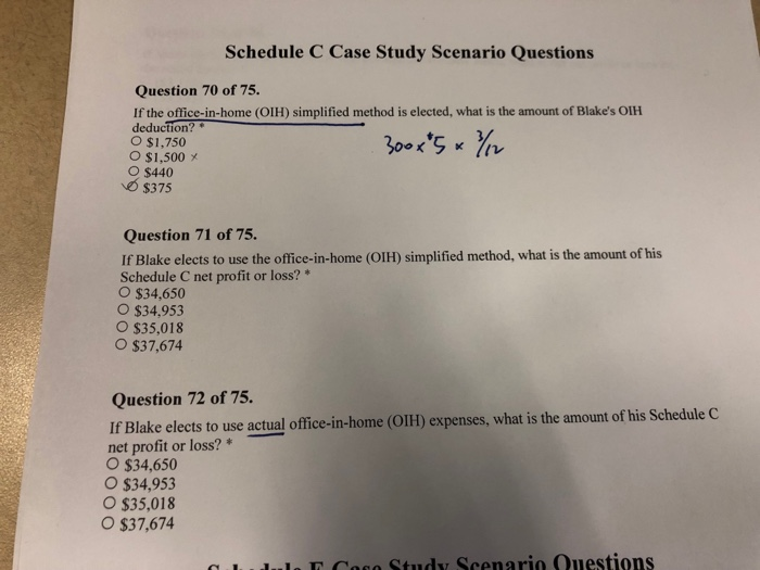 a 2017 Schedule C (Form 1040) for Blake. Any of Blake's information