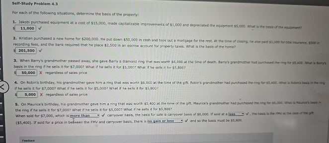  Self-Study Problem 4.3 For each of the following situations, determine the