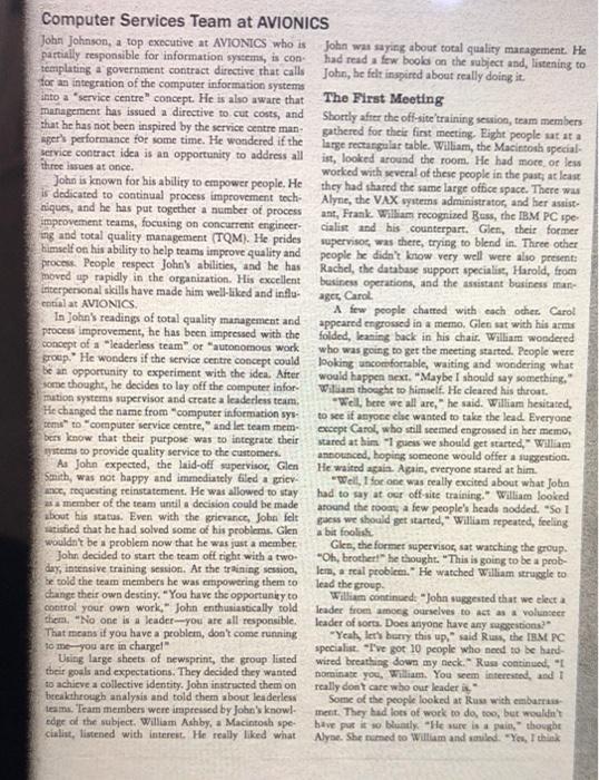  ager, Carol Computer Services Team at AVIONICS John Johnson, a top