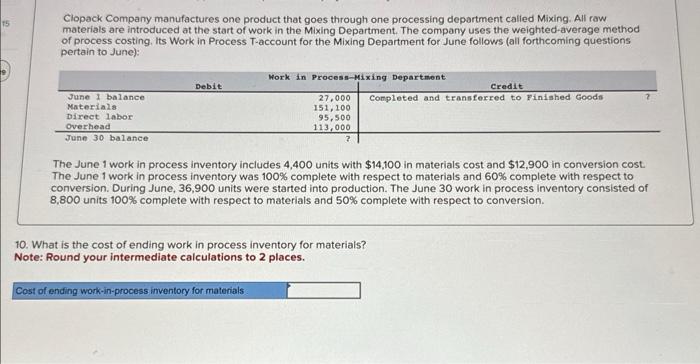 complete with respect to materials and 60% complete with respect to conversion.